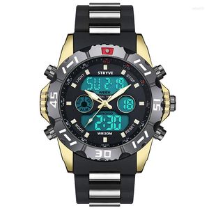 Montres-bracelets S STRYVE Marque Hommes 30M Étanche Sport Montre Hommes Analogiques Numériques LED Montres Double Horloge Relogio Masculino