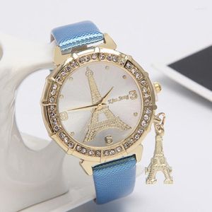 Relojes de pulsera S Reloj de pulsera para mujer Moda Torre Eiffel Relojes de cuarzo de acero inoxidable Reloj de mujer Reloj femenino