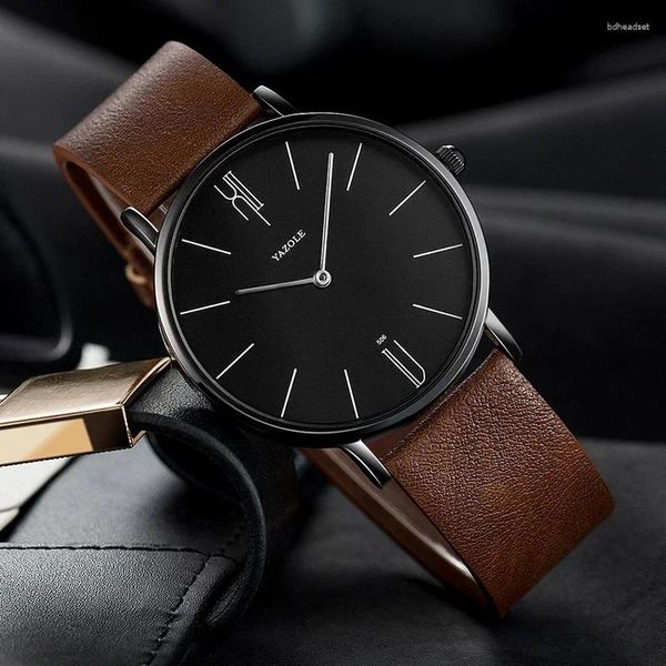 Montre-bracelets S Yazole Watches Men 2024 Fashion Simple Men's Wistr montre une horloge de quartz ultra mince.