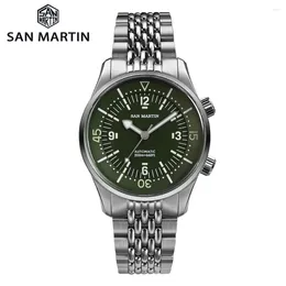 Montre-bracelets San Martin 39 mm Leyenda Diver Watch NH35 Mouvement mécanique automatique AR Sapphire Lumineux Affiche 200m Montres SN0141W