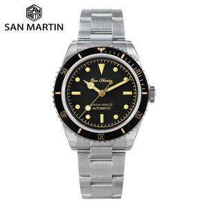 Wallwatches San Martin Luxury Men Watches 38 mm Diver Retro 6200 Water Ghost NH35 Automático Mecánico Sapphire Vintage Reloj impermeable 200m 230802