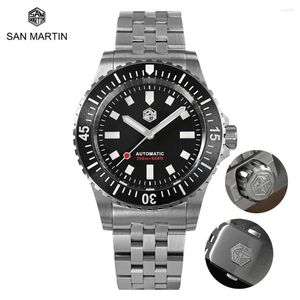 Relojes de pulsera San Martin Men 41mm Reloj de buceo Miyota 8215 Movimiento Mecánico Estilo militar Reloj de pulsera 20 Bar BGW-9 Relojes luminosos