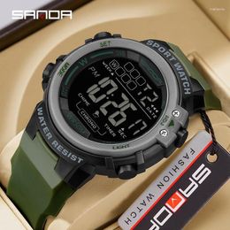Montre-bracelets Sanda 2140 Fashion Outdoor Sport Men multifonction montres d'alarme Chrono 5bar Waterproof Digital Watch Reloj Hombre