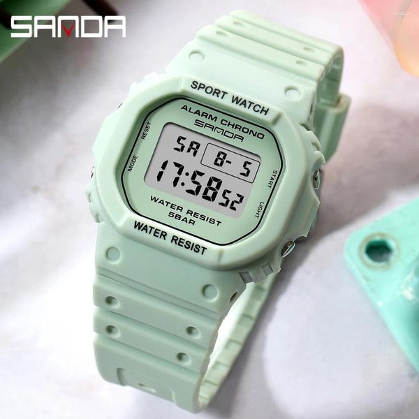 Wallwatches SANDA 293 White Fashion Women's Watches Led Digital Watch para el reloj Femenino Ladies Sport Wall Wallwatch Relogio Relogio Feminino