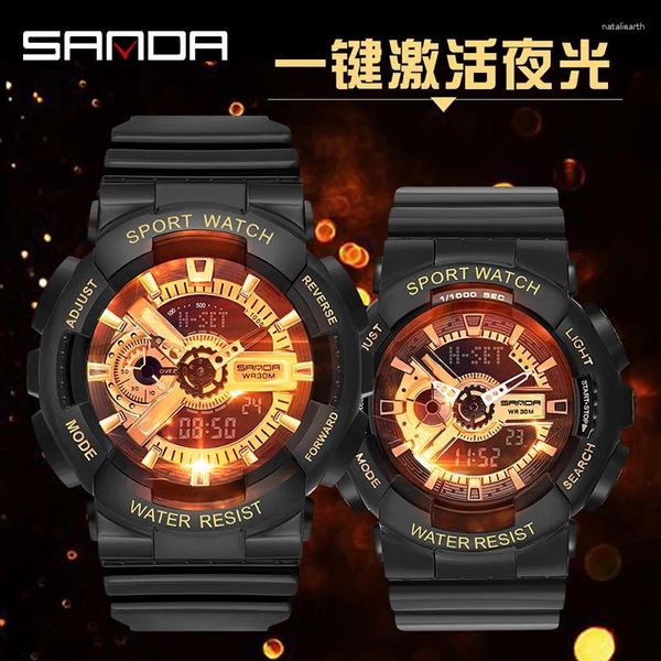 Montres-bracelets Sanda 299 Montre Super Instagram Trend Ulzzang Homme et Femme Étudiant Harajuku Style Ceinture de sport étanche avec