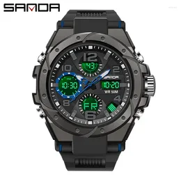 Montre-bracelets Sanda 6008 Vente de la mode de la mode Silicone Watch Digital Quartz Wristwatch Gift Couple Watches Associez des hommes et des femmes