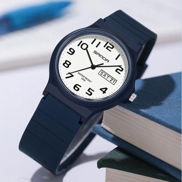 Montre-bracelets Sanda 9072 Mini étudiants simples montres de bracelet Soft TPU Light Fashion Water résistant à quartz Femmes Outdoor Sports Analog Watch