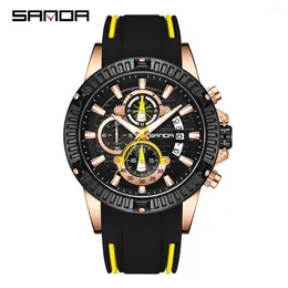 Montre-bracelets Sanda Brand 5511 Cool Fashion Quartz Quartz Wrist Wristproofroproofroproofr stop stop-tatch Round Design Date Date Luminous Men Watch