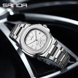 Horloges SANDA Casual Zakelijk Digitaal Mode Quartz Mannelijke Witte Klok Heren Luxe Horloge Automatische Horloges Heren Montre Homme