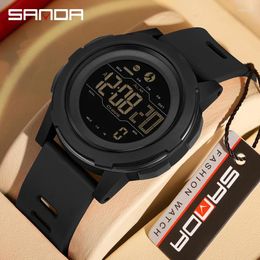Montre-bracelets Sanda Fashion Outdoor Sport Watch for Man Luxury Calorie Step Countdown Original LED Electronic Luminous Clock