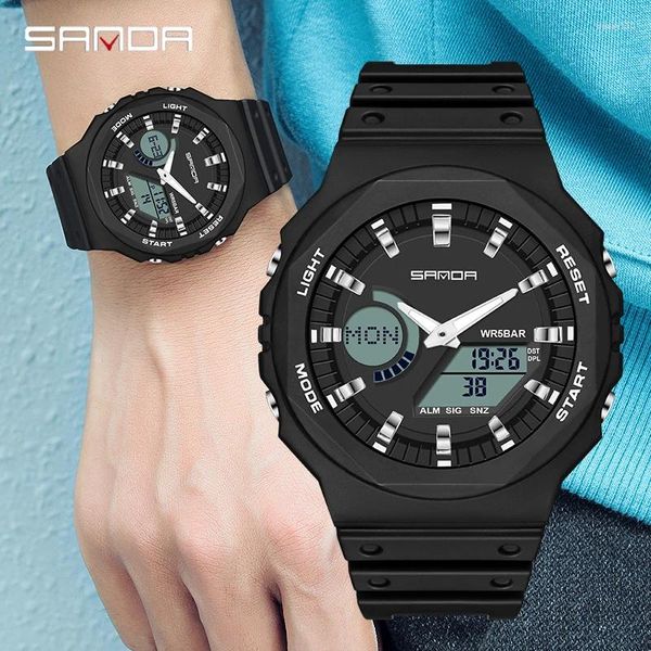 Montre-bracelets Sanda G Style Sports montre des hommes MS LED Digital Military Imageproof Date Electronic Watch Gary Girl Relogio masculino