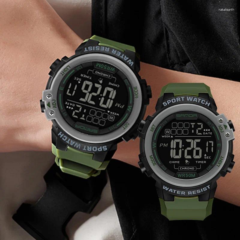 Wristwatches SANDA Luxury Fashion G Style Men's Sports Watch Waterproof Military Display Clock Man Watches LED Digital Reloj Hombre