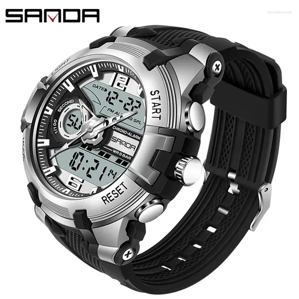 Wallwatches Sanda Men Military Watch G Style Brand Sports LED Digital 50m Implay S Masculino Relogio Relogio Masculino