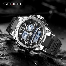 Horloges Sanda Men039s Sporthorloge Militair Quartz g-stijl Waterdicht s Shock Led Digitaal Relogio Masculino7843455