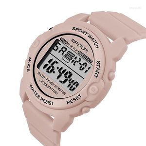 Horloges SANDA Sport Dames Horloges Mode Toevallig Waterdicht LED Digitaal Horloge Vrouw Voor Klok Relogio Feminino