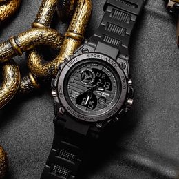 Montre-bracelets Sanda Style Men Digital Watch Sports Quartz Watchs Fashion Electronic Wristwatch Mens 282r.