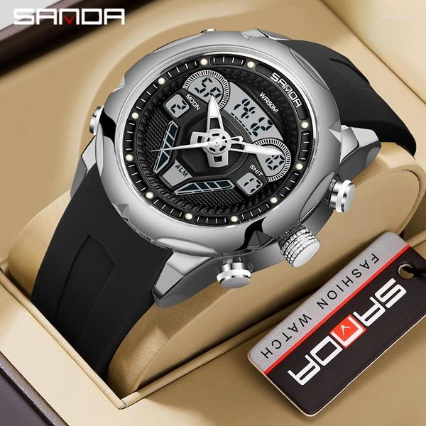 Montre-bracelets Sanda Top Brand Sports Men's Watchs Mentes Outdoor Military Quartz Watch Man Imperproof-Wristwatch For Men Clock Relogios Masculino