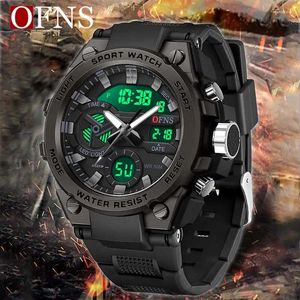 Montre-bracelets Sanda Top G Style Watches Men Double affichage montre Waterproof Stophatch Sport Wristwatch Military Quartz Clock MA