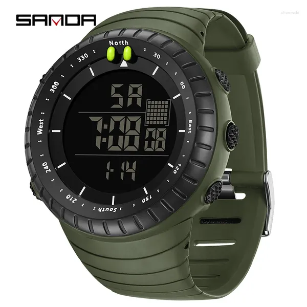 Mujeres de pulsera Sanda Top Style Sport Military Watches Outdoor Men Led Digital Wrist Watch Watch Buced Stopwatch desperdicio