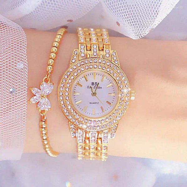 Relojes de pulsera Sdotter Bs Bee Sister Watch Mujeres con pulsera Vestido Oro Mujer Relojes de pulsera Montre Femme
