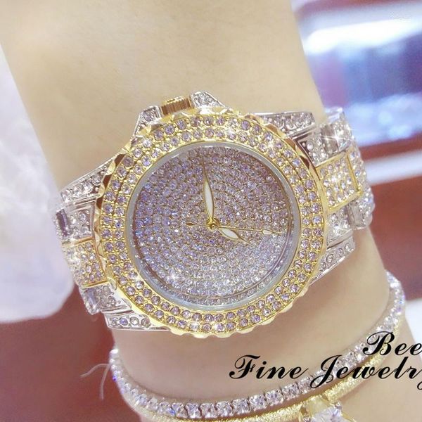 Relojes de pulsera Sdotter BS Bee Sister Mujer Reloj Oro Diamante Pulsera Relojes Mujer Elegante Plata Acero inoxidable Dama Moda Gratis Shi