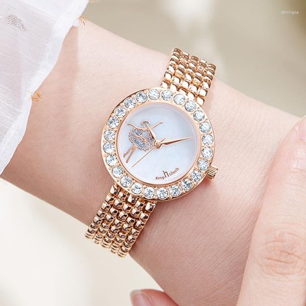 Montres-bracelets Sdotter Mode Casual Dames Quartz Montre Petit Cadran Femme Bracelet Poignet Rose Or Lady Étudiant Fille Cadeaux Pour Gi