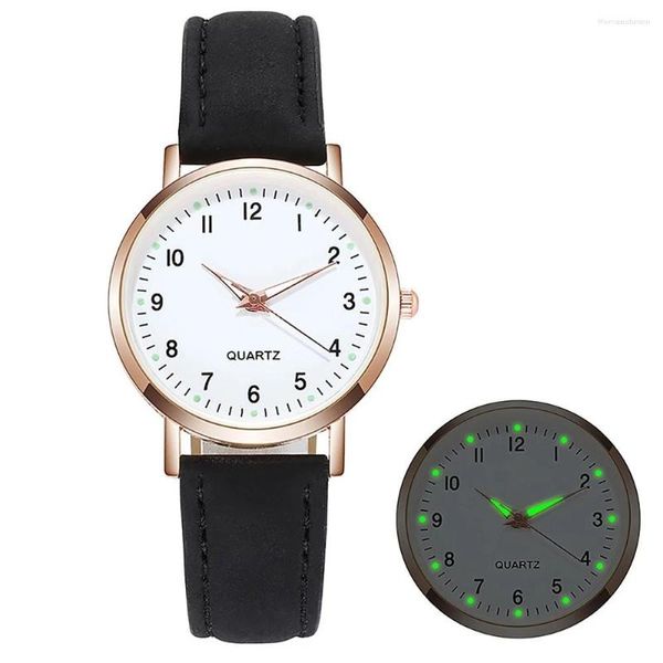 Relojes de pulsera Sdotter Relojes de lujo para mujeres con tachuelas de diamantes Luminoso Retro Reloj femenino Cinturón de damas Luz trasera Cuarzo Montre F