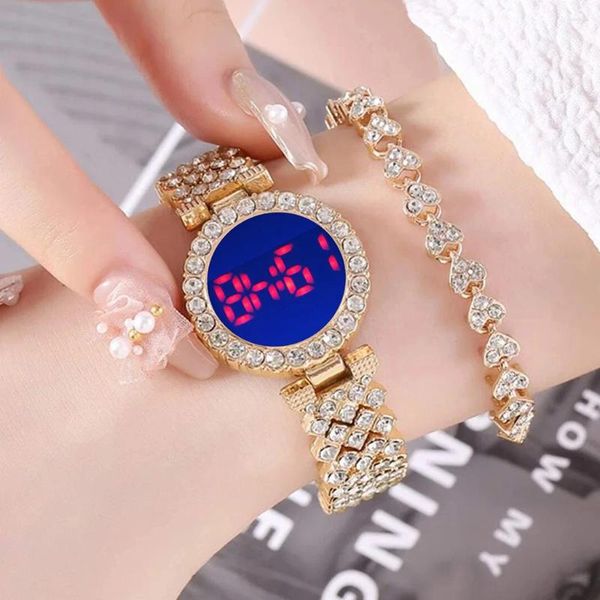 Relojes de pulsera Sdotter Simple Versátil Moda Pantalla táctil Reloj de mujer Tendencia Banda de acero Reloj de pulsera Relojes Para