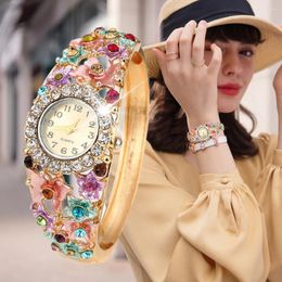 Montres-bracelets Sdotter Femmes Montres Top Diamants Bracelet Élégant Dames Robes Mode Strass Horloge Relogio Fe