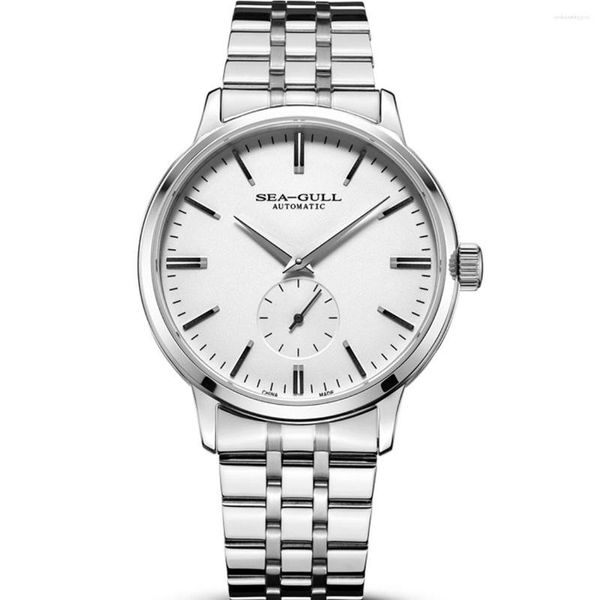 Relojes de pulsera Seagull Watch Men's Automatic Mechanical Small Three Needle Simple Steel Strap - Serie Nacional