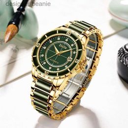 Montre-bracelets Seakoss Jadéite Mécanique Mens Automatique Affiche Luminescents Gold Gold Plated In coloved Steel Mens Watchc24410