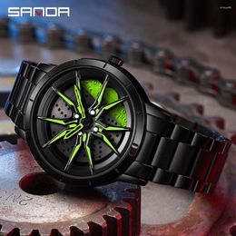 Horloges Verkoop Heren Horloges Staal Waterdicht Voor Creatieve Mode 360 Roterende Auto Wiel Wijzerplaat Quartz Horloge Relogio Masculino