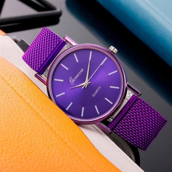 Montres-bracelets Vente Genève Femmes Casual Silicone Bracelet Quartz Montre Top Marque Filles Bracelet Horloge Montre-Bracelet Femmes Relogi325H