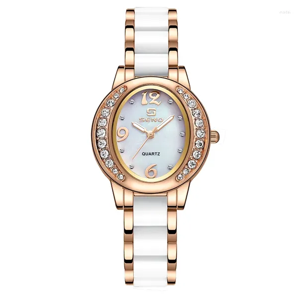 Muñecos de pulsera Seno Quartz Watches Ceramic Watch Fashion Jewelry Damas para mujeres IMITA