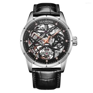Horloges Shanghai Automatisch Horloge Mannen Luxe Diamant Merk Skeleton Horloges 80H Gangreserve Mechanische Holle Klokken 41mm