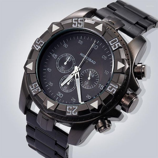 Relojes de pulsera SHIWEIBAO, reloj de cuarzo con esfera grande para Hombre, relojes de pulsera de lujo de tendencia de acero inoxidable de alta calidad, reloj de moda para Hombre