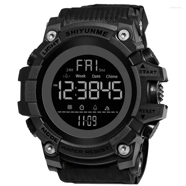 Montre-bracelets Shiyunme Top Brand Men Chronograph Sport Watch Man LED Digital Imperproof Clock Military Electronic Wrist Watches 2006