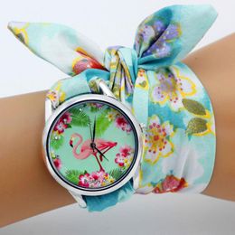 Polshorloges Shsby Floral Chiffon Sweet Girls Kijk stoffen dames jurk horloges mode dames bloemstoffen pols