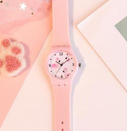 Muñecos de pulsera Silicona Candy Color Student Watch Girls Fashion Fashion Flamingo Relojes para niños Cartoon Kids Quartz9615036