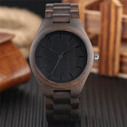 Relojes de pulsera Moda simple Naturaleza completa Bambú Relojes de hombre Reloj de pulsera analógico de cuarzo Longitud ajustable Brazalete de madera para hombres Reloj Regalo