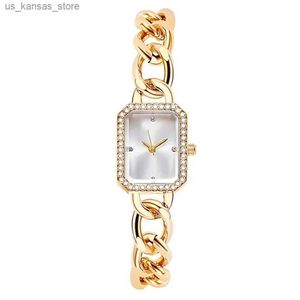 Montre-bracelettes simples dames luxe tvk marque Es Fashion Square avec diamants femmes Bracelet en acier inoxydable en quartz Clock240409