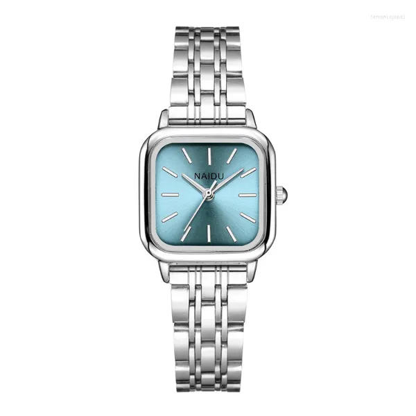 Montres-bracelets Simple montre-bracelet pour femme mode Quartz femmes acier inoxydable montre carrée horloge de luxe dames