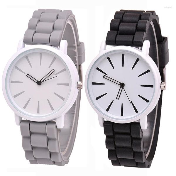 Relojes de pulsera sencillos para mujer, reloj de cuarzo, moda informal, relojes con correa de silicona, reloj de pulsera ultrafino Geneva Jelly, reloj de regalo, gota