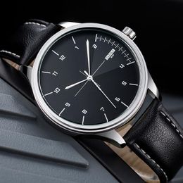 Montres-bracelets Simple YAZOLE Design montre pour hommes chronographe de luxe en cuir étanche montres romaines Horloges Mannen horloge masculine