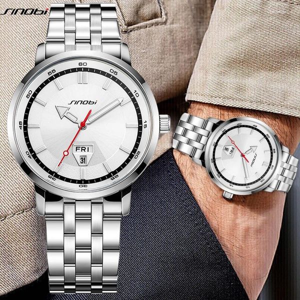 Wallwatches SINOBI Top Brand Men's Relojes Design Fashion Design Man's Man's Weekly Display Gifts de lujo Clock Incape