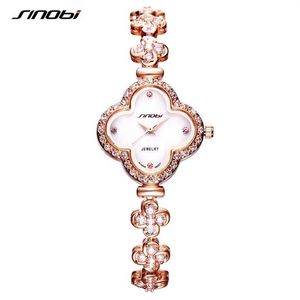 Relojes de pulsera Sinobi Top Relojes Mujeres Moda Cuatro Hojas Forma de trébol Pulsera Reloj de pulsera Noble Ladies Jewelry Watch268Z