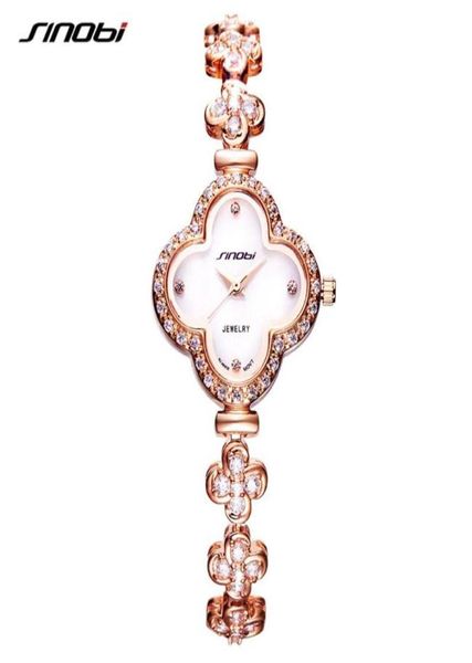 Montre-bracelets Sinobi Top Watches Women Fashion Fey Four Leaf Clover Shape Bracelet Wristwatch Noble Ladies Jewelry Watch1580800