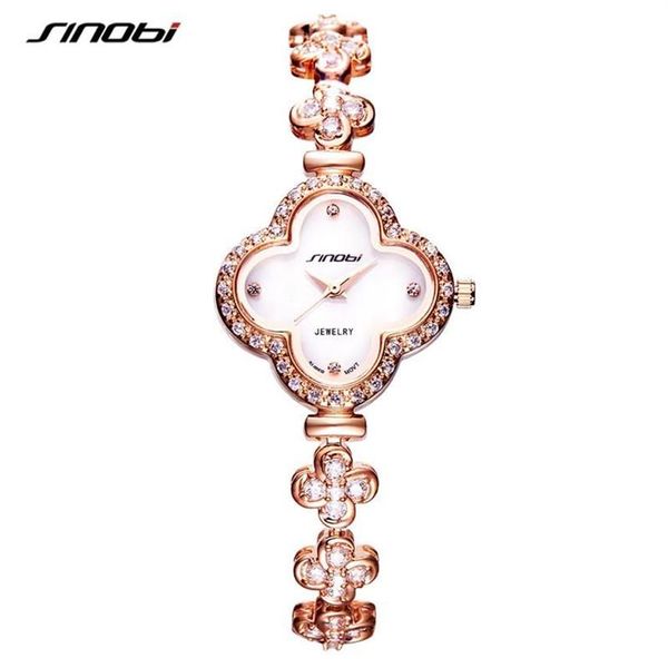 Montres-bracelets SINOBI Top Montres Femmes Mode Quatre Feuilles Trèfle Forme Bracelet Montre-Bracelet Noble Dames Bijoux Watch219L