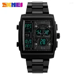 Montre-bracelets Skmei 1274 Luxury Electronic Steel Quartz Men Sport Sport Imperproof Mens Digital Montres numériques 1370 Relogio Masculino