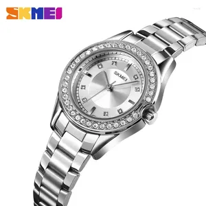 Montre-bracelets Skmei 1534 Diamond Lady Watchs Innovants Watchs en acier inoxydable étanche Fashion Fashion Women Quartz Watch